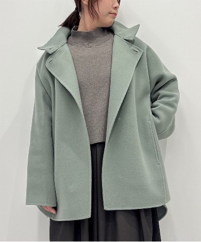 ZMJCE24430 al'aise modulation ワンボタンスタンドカラーコート