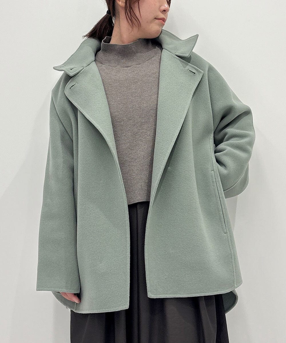 ZMJCE24430 al'aise modulation ワンボタンスタンドカラーコート