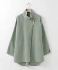 ZMJCE24430 al'aise modulation(アレーズモジュレーション) ワンボタンスタンドカラーコート グリーン