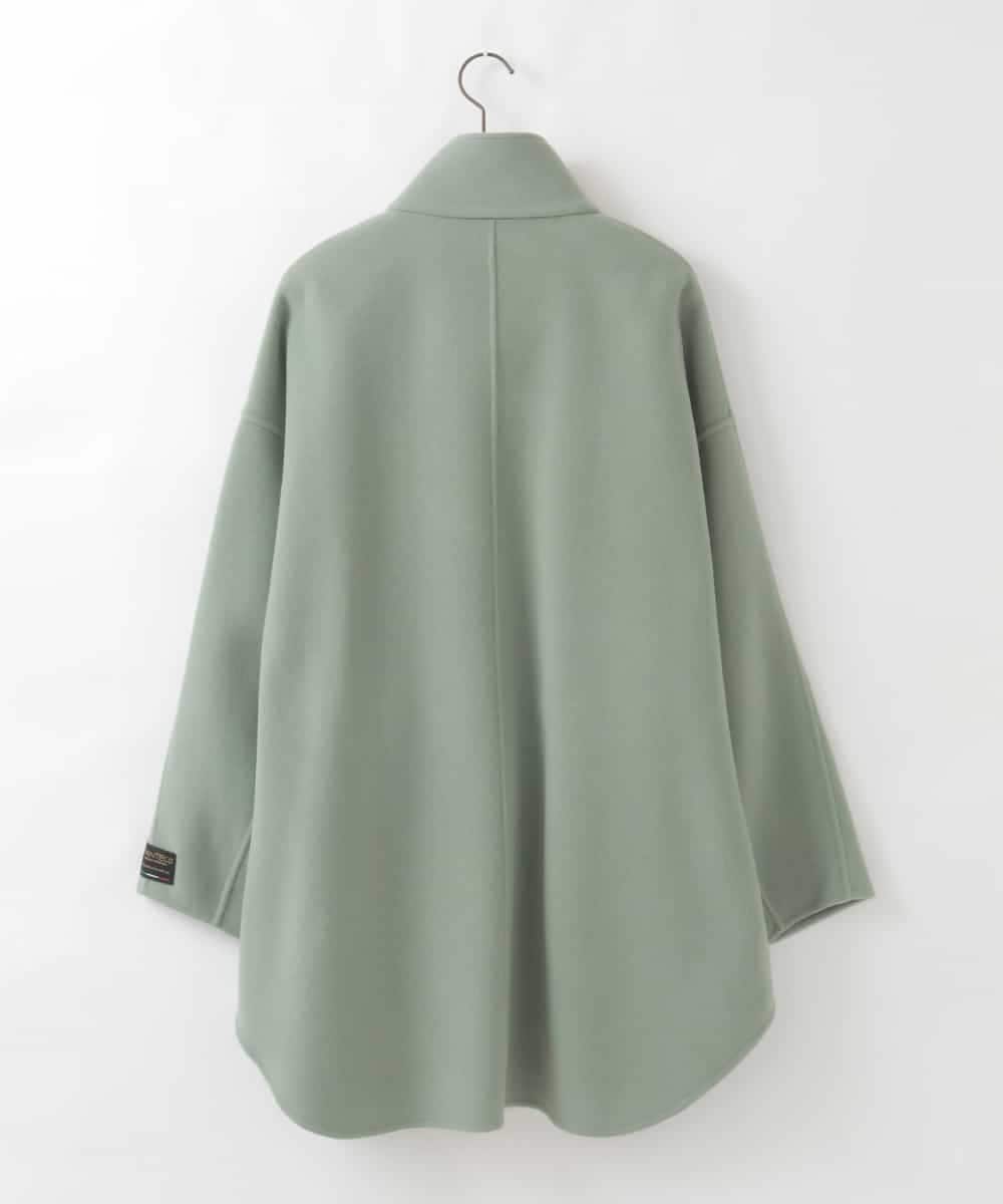 ZMJCE24430 al'aise modulation(アレーズモジュレーション) ワンボタンスタンドカラーコート グリーン