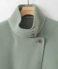 ZMJCE24430 al'aise modulation(アレーズモジュレーション) ワンボタンスタンドカラーコート グリーン