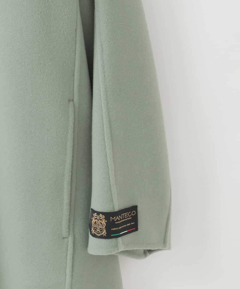 ZMJCE24430 al'aise modulation(アレーズモジュレーション) ワンボタンスタンドカラーコート グリーン