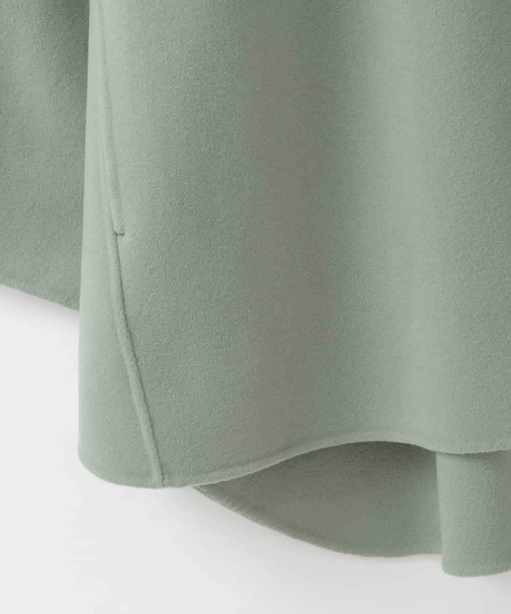 ZMJCE24430 al'aise modulation(アレーズモジュレーション) ワンボタンスタンドカラーコート グリーン