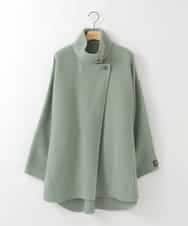 ZMJCE24430 al'aise modulation(アレーズモジュレーション) ワンボタンスタンドカラーコート グリーン