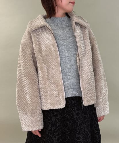 ZMJCE29260 al'aise modulation 衿付きボアジップブルゾン