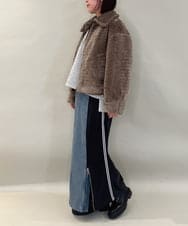 ZMJCE29260 al'aise modulation(アレーズモジュレーション) 衿付きボアジップブルゾン ブラウン