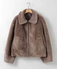 ZMJCE29260 al'aise modulation(アレーズモジュレーション) 衿付きボアジップブルゾン ブラウン