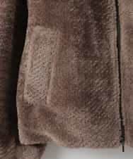 ZMJCE29260 al'aise modulation(アレーズモジュレーション) 衿付きボアジップブルゾン ブラウン