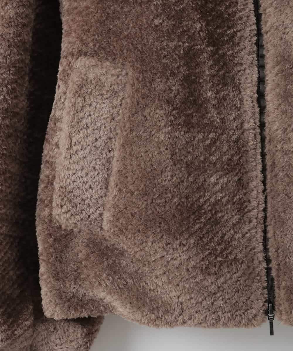 ZMJCE29260 al'aise modulation(アレーズモジュレーション) 衿付きボアジップブルゾン ブラウン