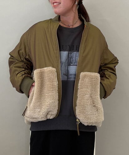 ZMJCE58230 al'aise modulation ボア切り替えミリタリーブルゾン