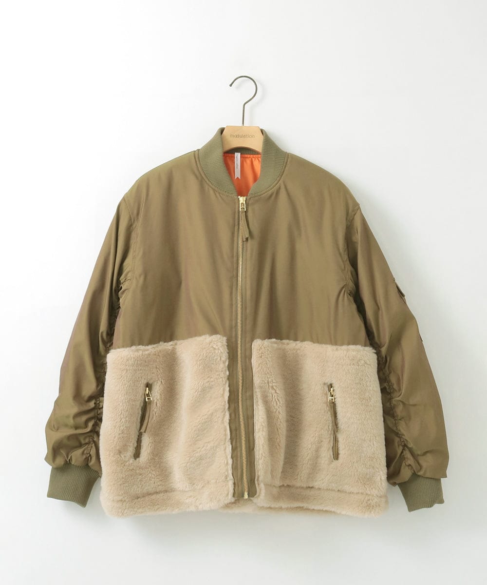 ZMJCE58230 al'aise modulation(アレーズモジュレーション) ボア切り替えミリタリーブルゾン カーキ