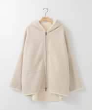 ZMJCE60270 al'aise modulation(アレーズモジュレーション) 【2WAY】リバーシブルフェイクムートンフードコート アイボリー