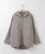 ZMJCE60270 al'aise modulation(アレーズモジュレーション) 【2WAY】リバーシブルフェイクムートンフードコート ライトグレー