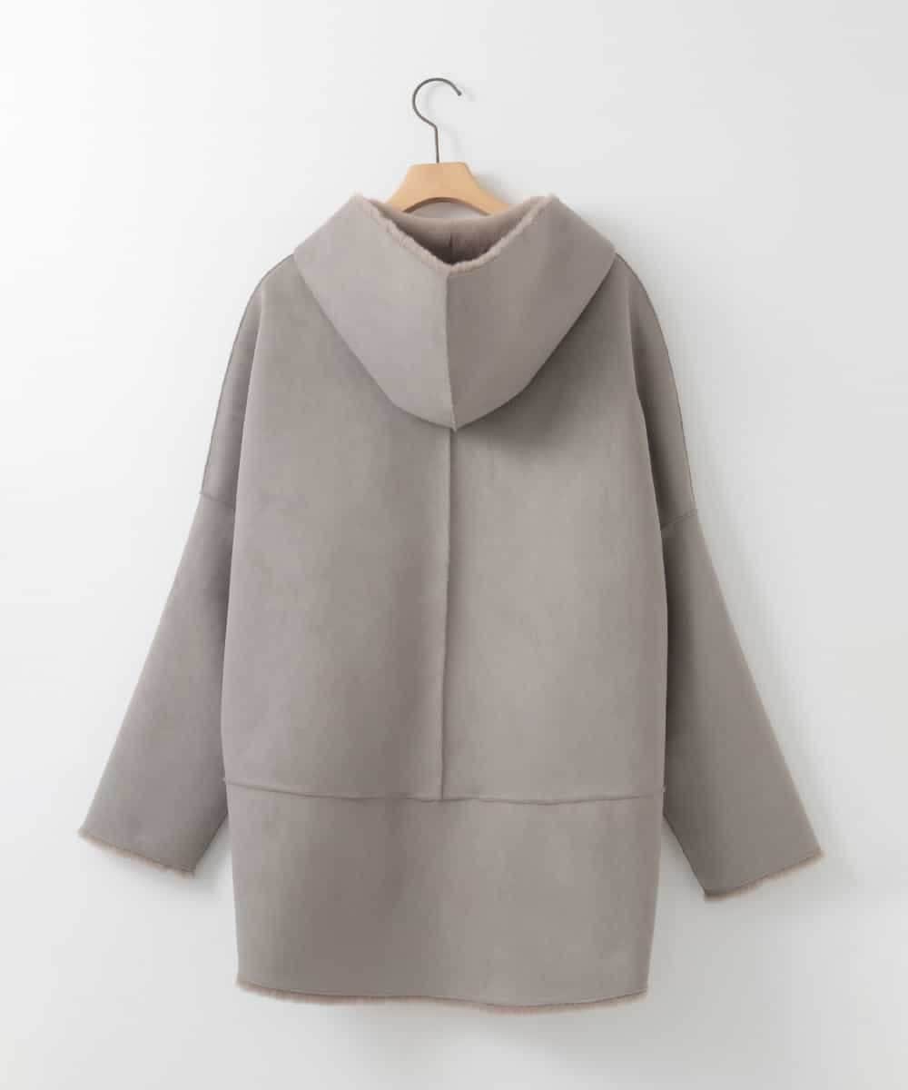 ZMJCE60270 al'aise modulation(アレーズモジュレーション) 【2WAY】リバーシブルフェイクムートンフードコート ライトグレー