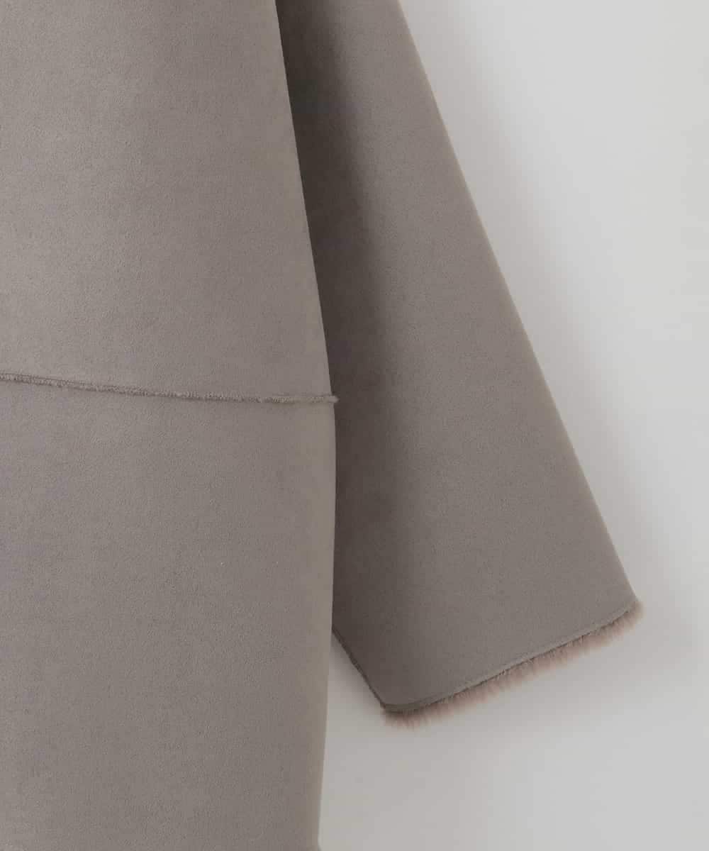 ZMJCE60270 al'aise modulation(アレーズモジュレーション) 【2WAY】リバーシブルフェイクムートンフードコート ライトグレー