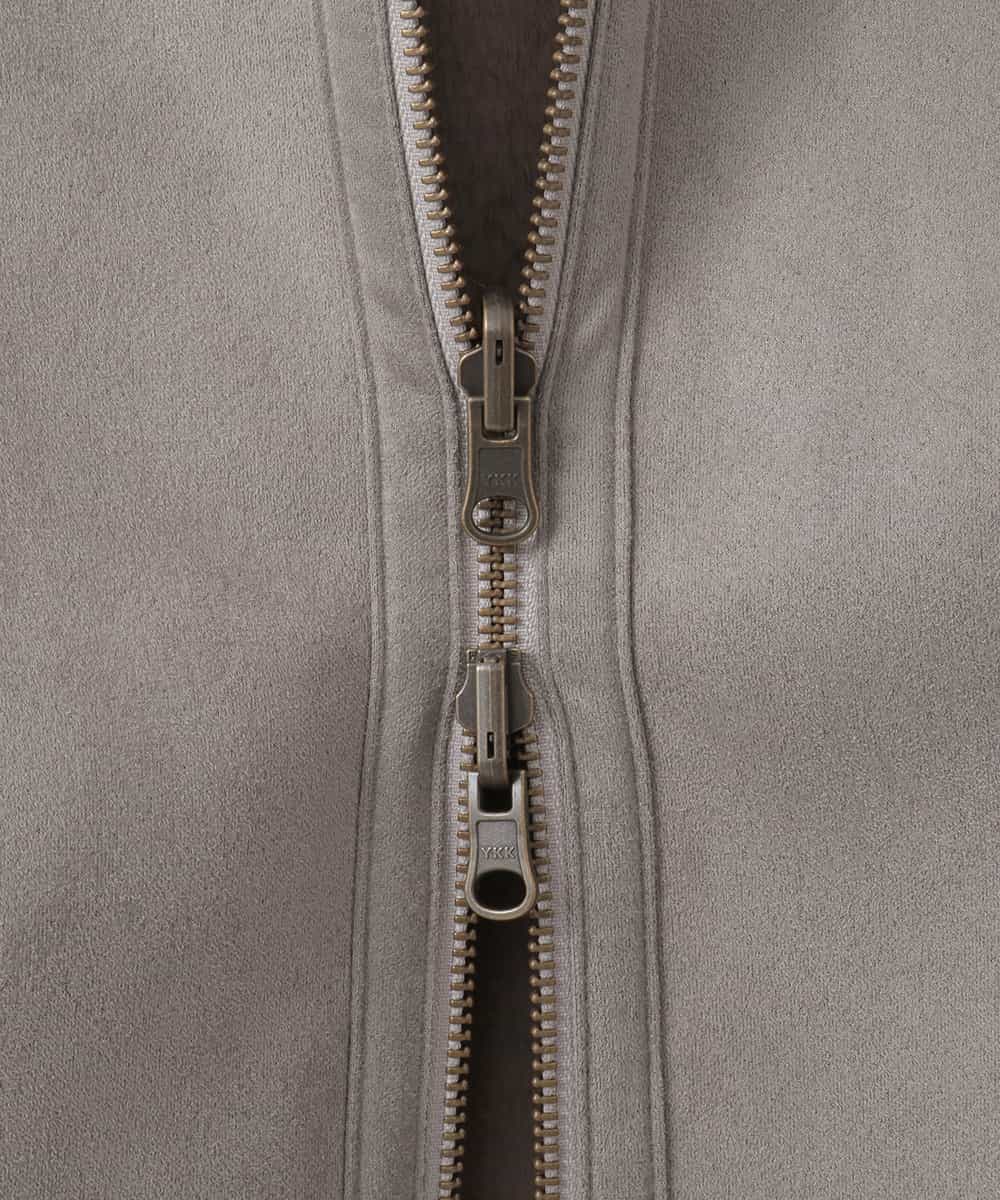 ZMJCE60270 al'aise modulation(アレーズモジュレーション) 【2WAY】リバーシブルフェイクムートンフードコート ライトグレー