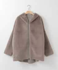 ZMJCE60270 al'aise modulation(アレーズモジュレーション) 【2WAY】リバーシブルフェイクムートンフードコート ライトグレー