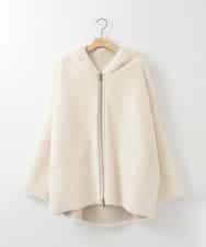 ZMJCE60270 al'aise modulation(アレーズモジュレーション) 【2WAY】リバーシブルフェイクムートンフードコート ライトグレー