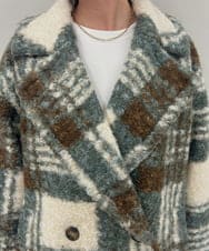 ZMJCE67150 al'aise modulation(アレーズモジュレーション) オーバーチェックプードルファーコート グリーン