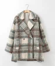 ZMJCE67150 al'aise modulation(アレーズモジュレーション) オーバーチェックプードルファーコート グリーン