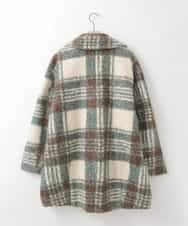 ZMJCE67150 al'aise modulation(アレーズモジュレーション) オーバーチェックプードルファーコート グリーン