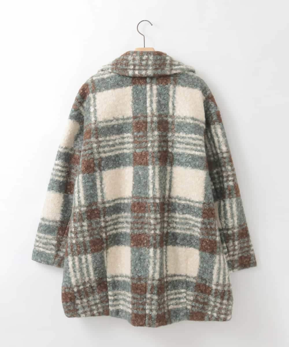 ZMJCE67150 al'aise modulation(アレーズモジュレーション) オーバーチェックプードルファーコート グリーン