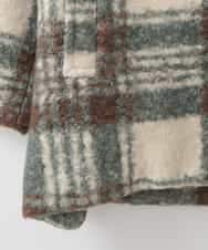 ZMJCE67150 al'aise modulation(アレーズモジュレーション) オーバーチェックプードルファーコート グリーン