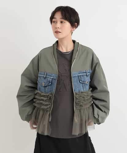ZMJEB09135  異素材ジョイントMA-1風ブルゾン
