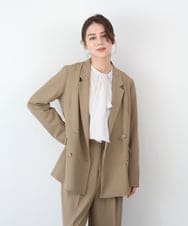 ZMJEE01170 al'aise modulation(アレーズモジュレーション) 【セットアップ対応】【洗える】フルダルダブルジャケット ベージュ