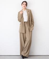 ZMJEE01170 al'aise modulation(アレーズモジュレーション) 【セットアップ対応】【洗える】フルダルダブルジャケット ベージュ