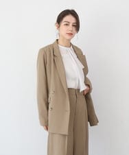 ZMJEE01170 al'aise modulation(アレーズモジュレーション) 【セットアップ対応】【洗える】フルダルダブルジャケット ベージュ