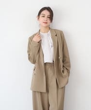 ZMJEE01170 al'aise modulation(アレーズモジュレーション) 【セットアップ対応】【洗える】フルダルダブルジャケット ベージュ