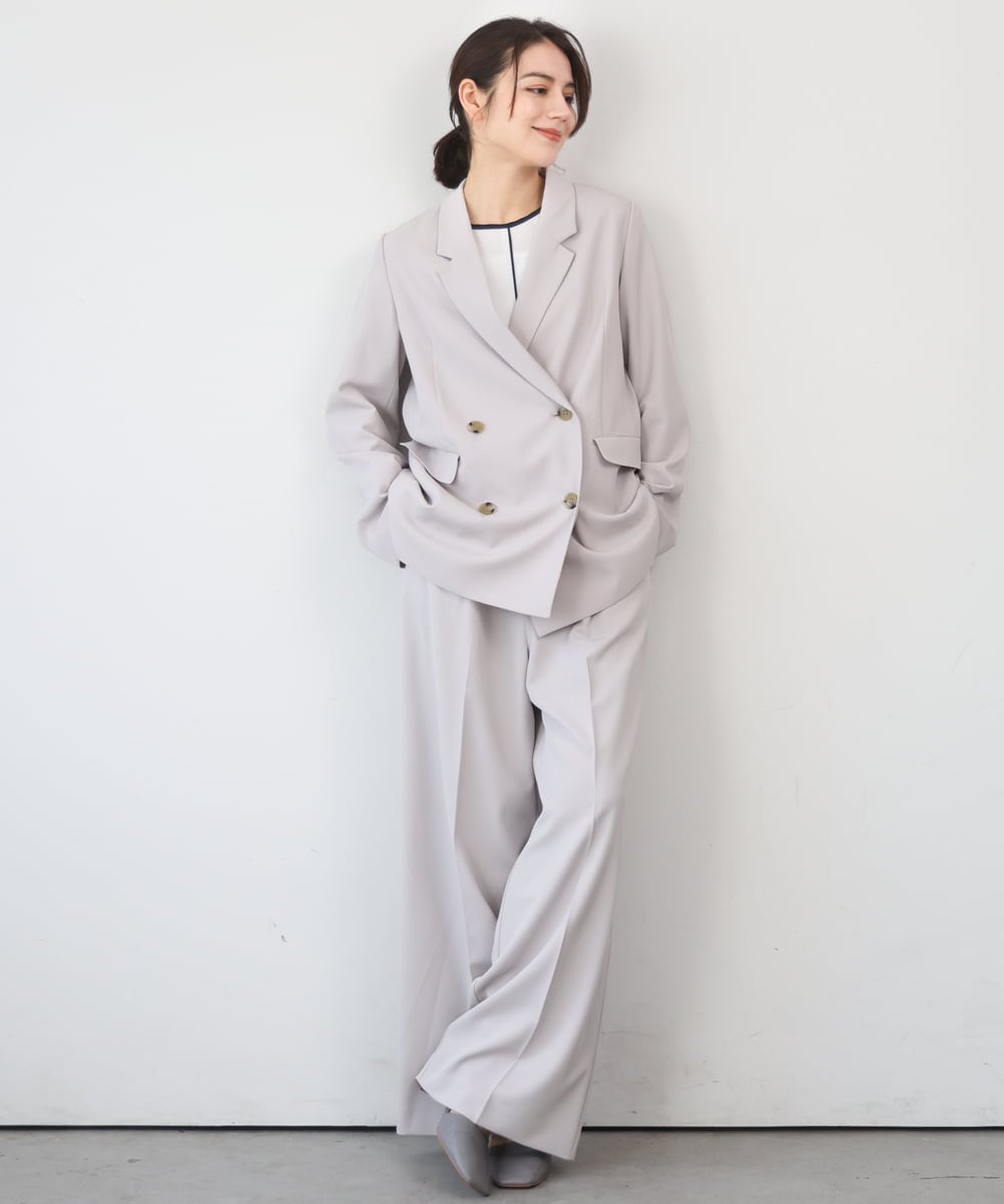 ZMJEE01170 al'aise modulation(アレーズモジュレーション) 【セットアップ対応】【洗える】フルダルダブルジャケット グレー