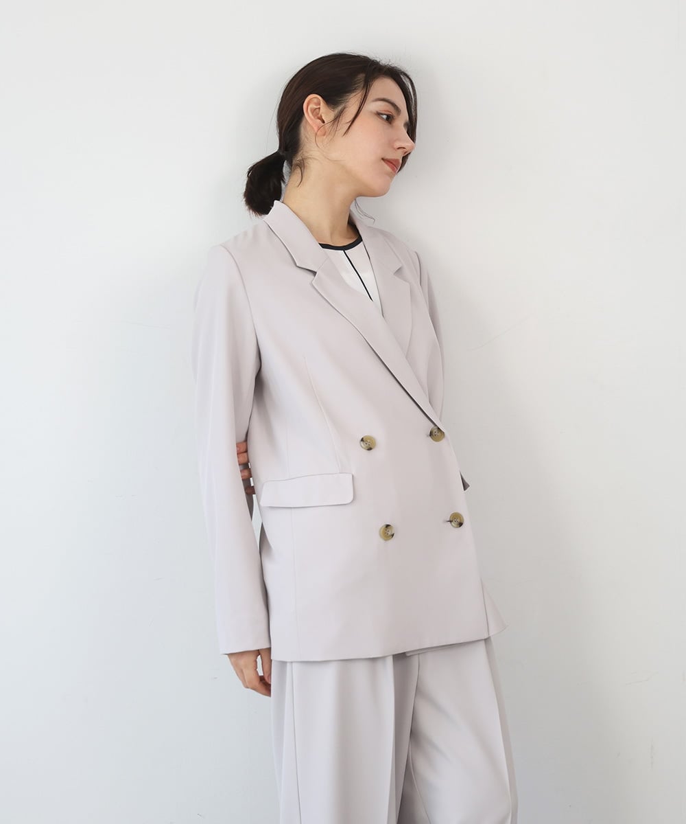 ZMJEE01170 al'aise modulation(アレーズモジュレーション) 【セットアップ対応】【洗える】フルダルダブルジャケット グレー