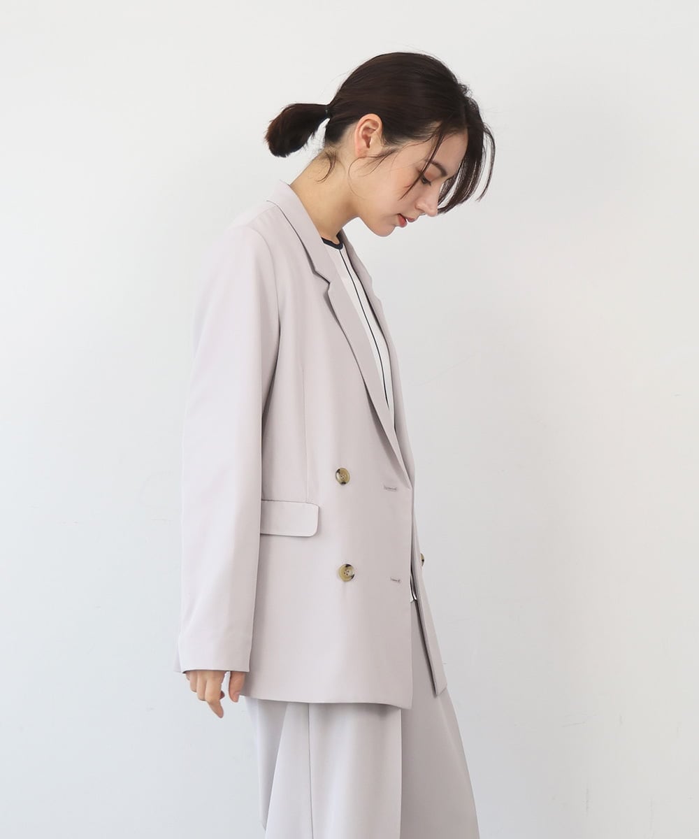 ZMJEE01170 al'aise modulation(アレーズモジュレーション) 【セットアップ対応】【洗える】フルダルダブルジャケット グレー