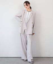 ZMJEE01170 al'aise modulation(アレーズモジュレーション) 【セットアップ対応】【洗える】フルダルダブルジャケット グレー