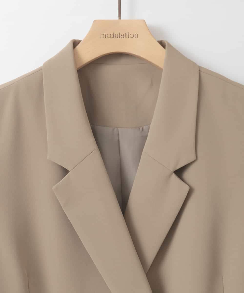 ZMJEE01170 al'aise modulation(アレーズモジュレーション) 【洗える】フルダルダブルジャケット ベージュ