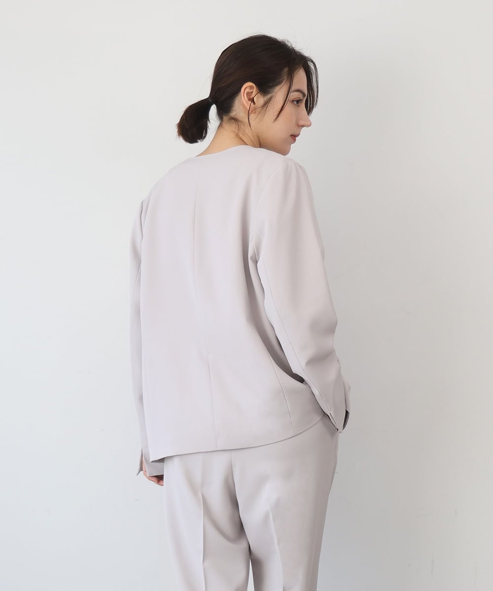 ZMJEE02150 al'aise modulation(アレーズモジュレーション) 【セットアップ対応】【洗える】フルダルノーカラージャケット グレー