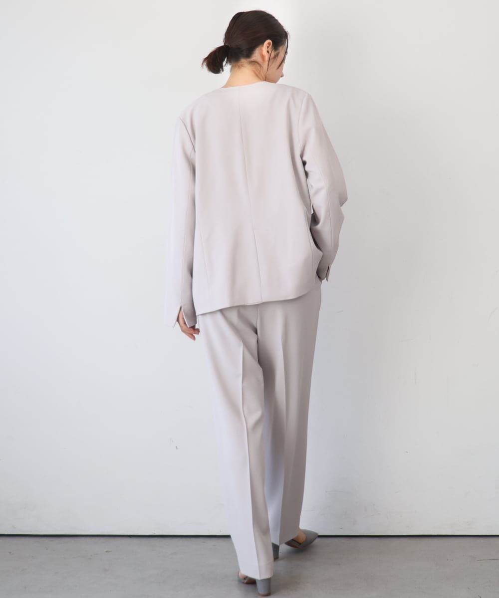 ZMJEE02150 al'aise modulation(アレーズモジュレーション) 【セットアップ対応】【洗える】フルダルノーカラージャケット グレー