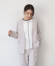 ZMJEE02150 al'aise modulation(アレーズモジュレーション) 【セットアップ対応】【洗える】フルダルノーカラージャケット グレー