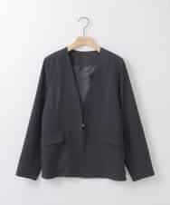 ZMJEE02150 al'aise modulation(アレーズモジュレーション) 【洗える】フルダルノーカラージャケット ネイビー