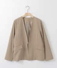 ZMJEE02150 al'aise modulation(アレーズモジュレーション) 【洗える】フルダルノーカラージャケット ベージュ
