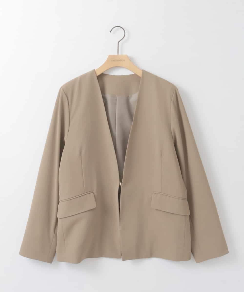 ZMJEE02150 al'aise modulation(アレーズモジュレーション) 【洗える】フルダルノーカラージャケット ベージュ