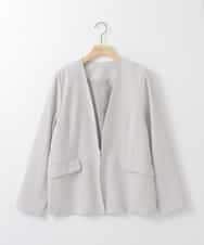 ZMJEE02150 al'aise modulation(アレーズモジュレーション) 【洗える】フルダルノーカラージャケット グレー