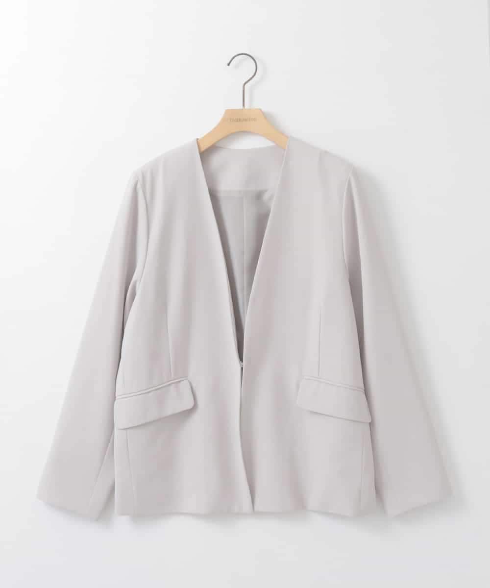 ZMJEE02150 al'aise modulation(アレーズモジュレーション) 【洗える】フルダルノーカラージャケット グレー