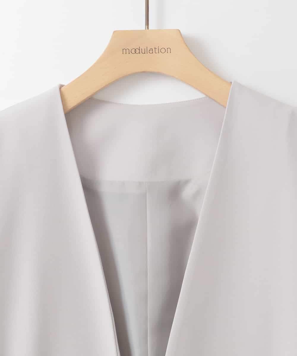 ZMJEE02150 al'aise modulation(アレーズモジュレーション) 【洗える】フルダルノーカラージャケット グレー