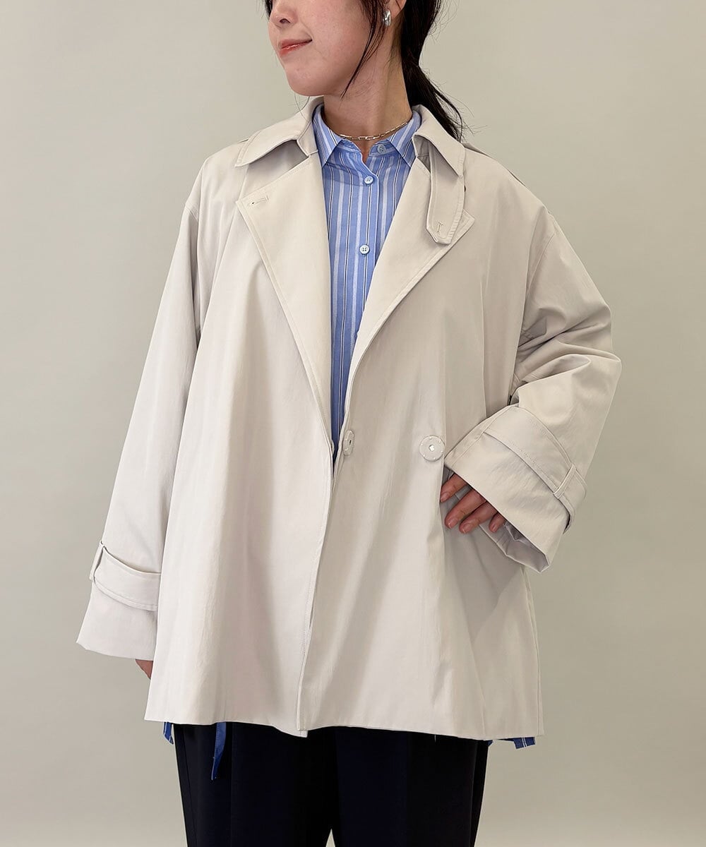 ZMJEE03160 al'aise modulation(アレーズモジュレーション) ミドル丈トレンチコート ベージュ