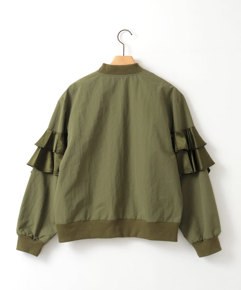 ZMJEE04180 al'aise modulation(アレーズモジュレーション) フリルMA-1ブルゾン カーキ