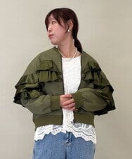ZMJEE04180 al'aise modulation(アレーズモジュレーション) フリルMA-1ブルゾン カーキ