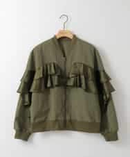 ZMJEE04180 al'aise modulation(アレーズモジュレーション) フリルMA-1ブルゾン カーキ